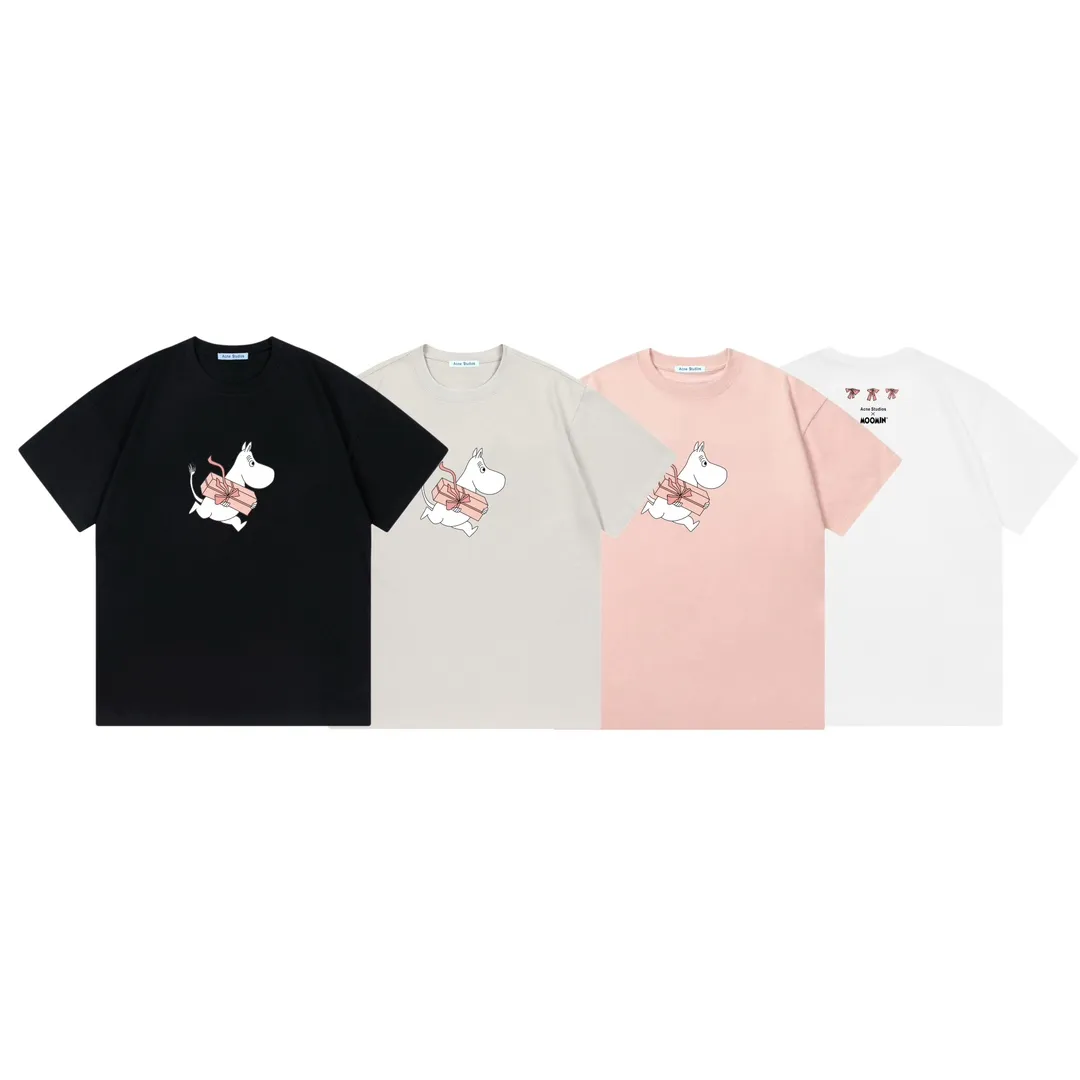 Acne Studios×MOOMIN 2025ss logo Same Style t 100％ 32 logo ：Pink Size：XS S M L